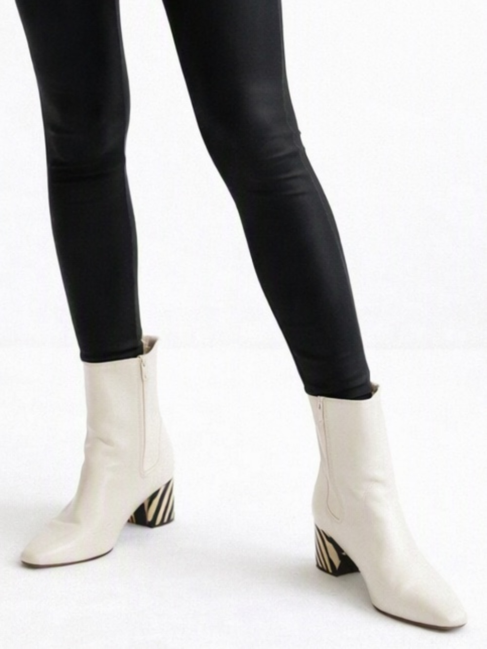 Matisse “Off Duty” Leather and Fur Accent Boots in Warm White Sz 7.5